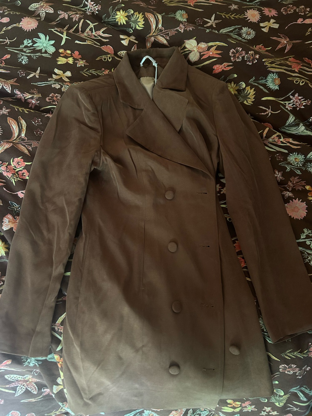 Women's Double-Breasted Brown Coat